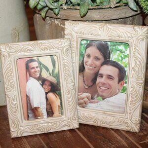 Ornate Set of Cream and Beige Ceramic Picture Frames